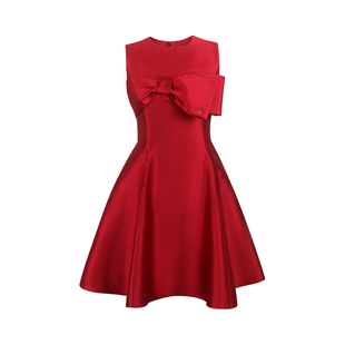 Mummy Cat下蛋喵【幸运女神】新年红立体蝴蝶结礼服无袖连衣裙