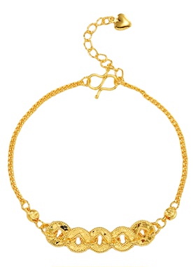 金包银碎冰冰五帝钱手链钱多多女新中式设计师链条手串正品不掉色