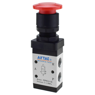 亚德客平头急停手动按钮蘑菇头机械阀M3PP/PM/PL/PF/HS 110/210