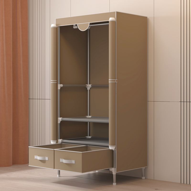 简易衣柜出租屋宿舍单人布衣柜卧室家用经济型组装挂衣橱结实耐用