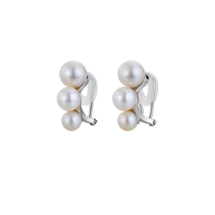 白岚渐变珍珠耳夹女925银气质百搭耳饰小众设计感耳钉ED3573