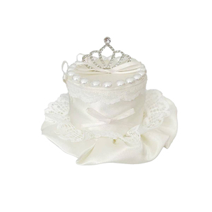 公主皇冠生日蛋糕小礼帽发夹千金风蕾丝头饰高级感拍照道具发饰女