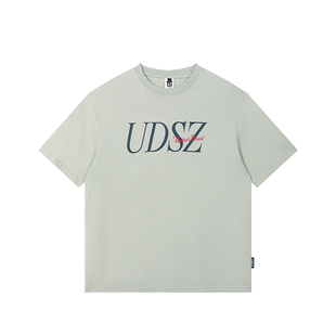 US联邦街牌满背花字凉感短袖T恤  宽松圆领休闲百搭嘻哈街舞上衣