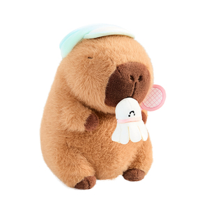 TheGreenParty运动系列卡皮水豚巴拉玩偶毛绒公仔台球礼物小挂件