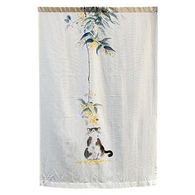 手绘门帘2024新款棉麻半帘