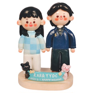 石塑粘土人偶陶瓷人偶定制摆件送礼物男女朋友闺蜜结婚来图定制