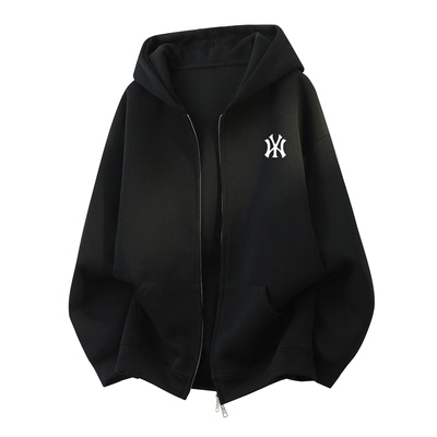 2025新款刺绣连帽开衫卫衣男女款宽松秋冬季美式休闲拉链百搭外套