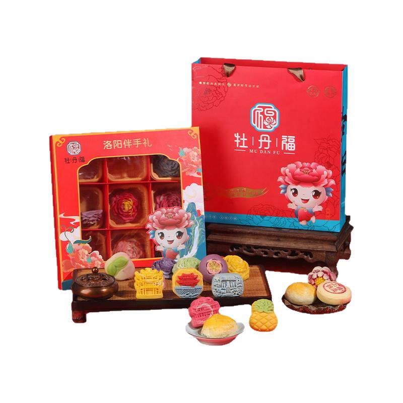 河南洛陽(yáng)特產(chǎn)牡丹花酥傳統(tǒng)新中式文創(chuàng)糕點(diǎn)心禮品盒休閑零食牡丹福