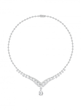 Witther水滴满钻流苏925纯银项小众设计链奢华高级感锁骨链女秋冬
