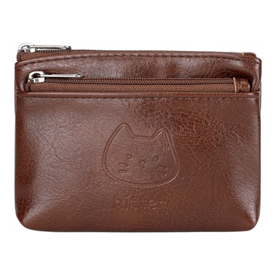 复古可爱猫咪零钱包女大容量便携小巧学生创意钱包拉链证件收纳包