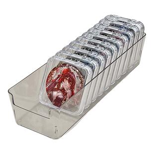 亚克力透明吧唧收纳盒长方形立牌周边胸针徽章谷子防尘桌面展示架