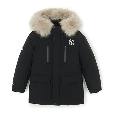 MLB儿童官方男女童摩登奢调防水连帽中长款鹅绒羽绒服25秋冬新款