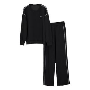 胖妹妹休闲运动套装女2026年春季新款时尚长袖卫衣+裤子两件套服