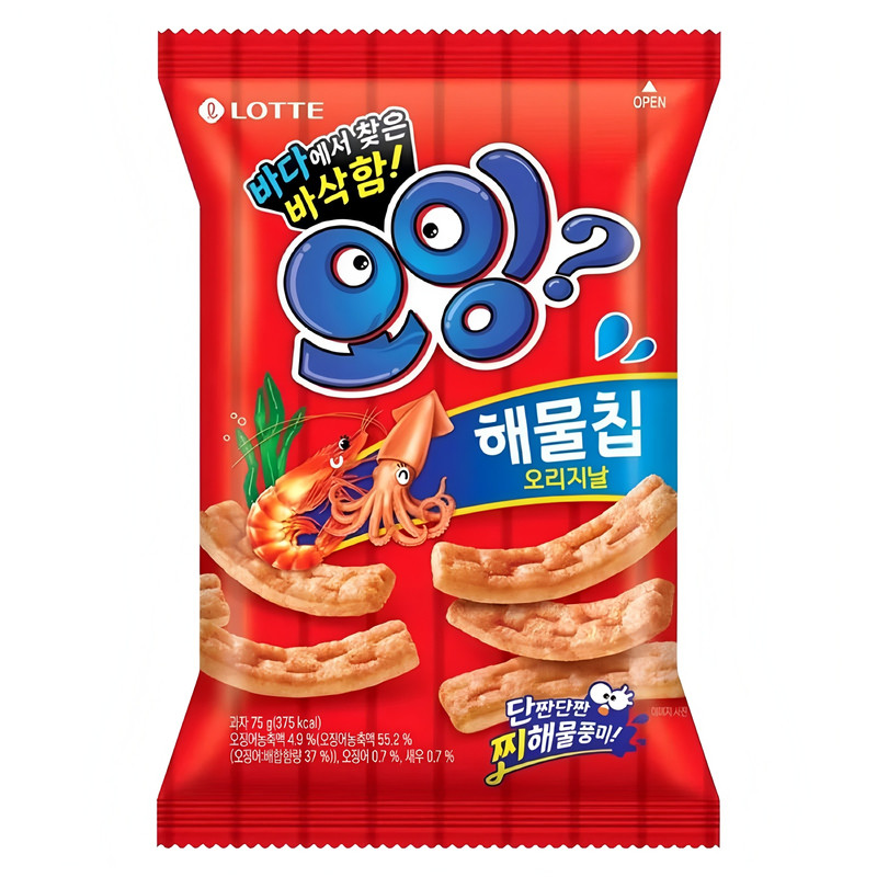 韩国进口乐天鱿鱼味膨化