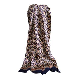 经典腰果真丝拉绒围巾男士2026新款冬季加厚丝巾中老年人围脖护颈