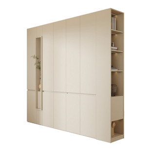 定制橡木全实木鞋柜一体靠墙入户白色门厅储物高柜家用门口收纳柜