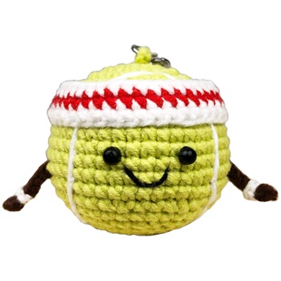 清秀文创创意手工针织毛线编织网球棒球高尔夫球宝宝挂件礼物字母