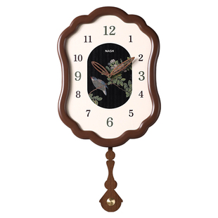 2025新款挂钟客厅家用静音中式时钟挂墙高级感艺术钟表中古风轻奢