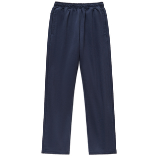 儿童加绒裤子冬小学生藏蓝色校裤男童加厚羊羔绒女童两道杠直筒裤