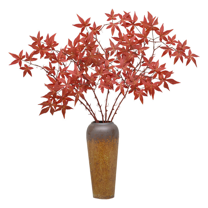 仿真鸡爪红枫树叶子软装植物造景