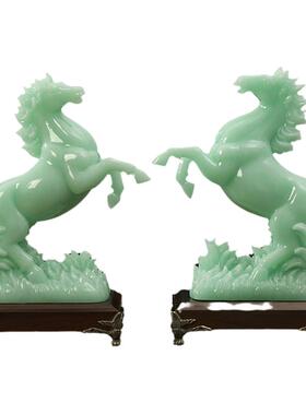 玉石马到成功摆件办公室装饰品