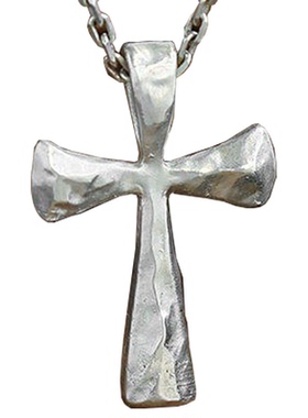 闲工造物十字架999纯银项链 男女简约银色复古吊坠小众设计学生