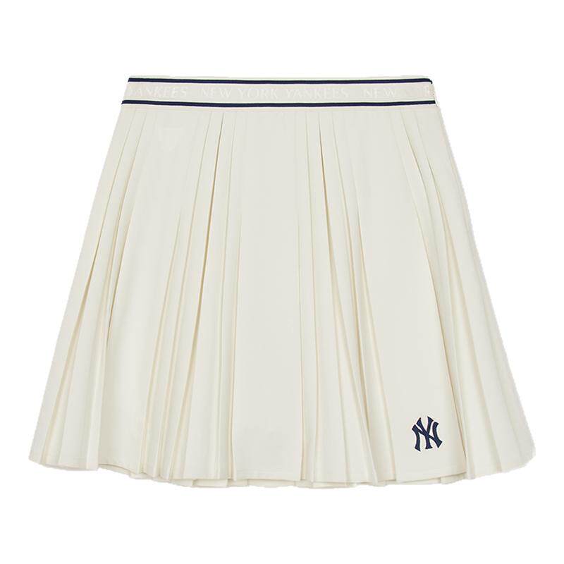 MLB官方女款学院风高腰A字裙裤简约logo百褶短裙24春夏新款SKV01