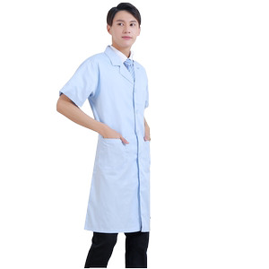 建超服饰夏季医生服短袖天蓝色实验服长袖浅蓝大褂短袖防尘工作服