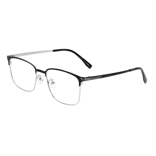明月眼镜超轻半框斯文理工男眉线眼睛框配近视度数钛腿大框A7313