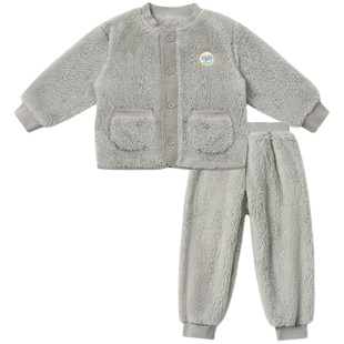 尼多熊冬款儿童睡衣男女童加厚加绒珊瑚绒家居服宝宝睡衣秋冬外穿