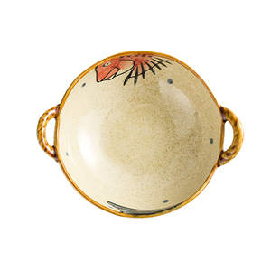 碗个人专用双耳碗饭碗日式餐具陶瓷碗泡面碗汤碗家用盘子釉下彩