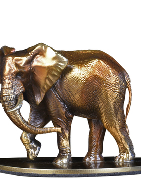 全黄铜大象摆件轻奢家居装饰品
