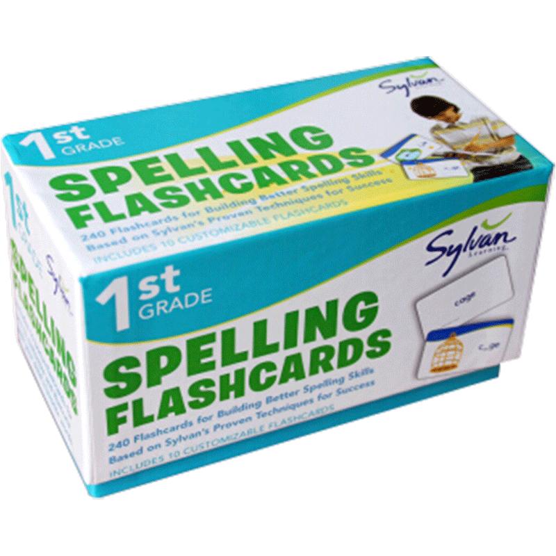 英文原版 First Grade Spelling Flashcards 儿童启蒙学习单词卡片兰登美国小学一年级英语词汇拼写练习卡片240张英语启蒙进口书籍