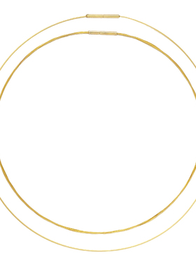 金色软项圈可搭配各种吊坠的素圈