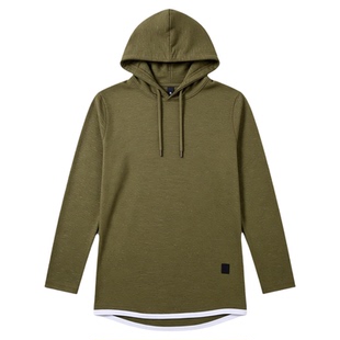 时尚街头薄款运动长袖连帽t恤 thin hooded sports long T-shirt