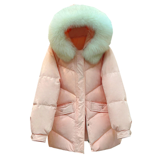 今年爆款羽绒服短款女2025年新款时尚洋气加厚小个子粉色外套冬