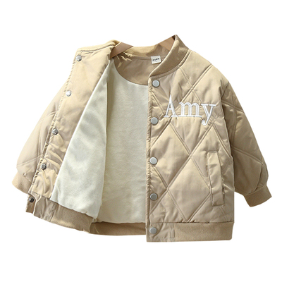 男童冬季酷帅加绒加厚棉服外套潮