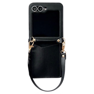 手腕带卡包适用三星flip7手机壳高级折叠屏zflip6中轴铰链galaxyzfilp5全包w24fip插卡口袋zip3卡套zp7fe外壳