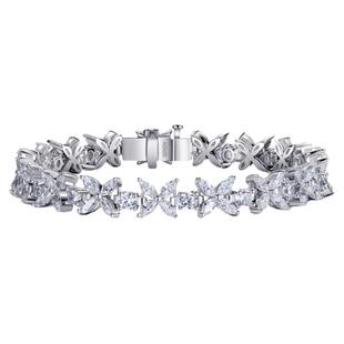 轻奢小众超闪人造钻石四叶草手链女高级感绝美满钻首饰纯银不掉色