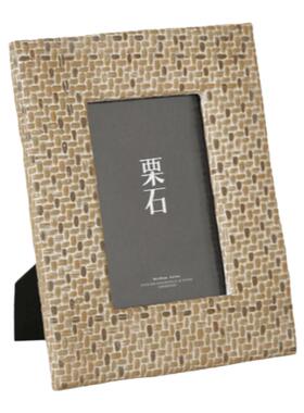 栗石复古编织纹6寸相框装饰摆件