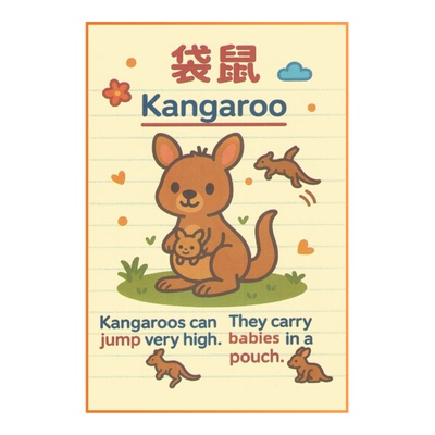 幼儿英语启蒙英语学习卡