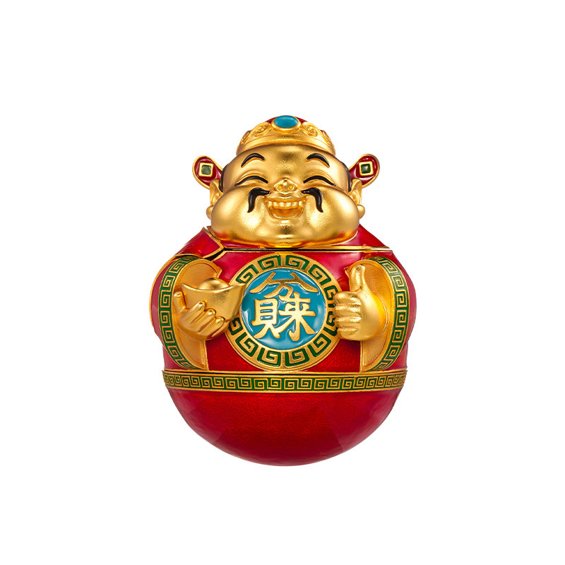 zippo打火机重甲贴章财神不倒翁