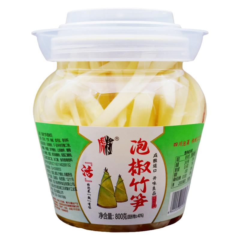 虎将泡椒竹笋800g罐装开坛即食泡竹笋消遣下饭泡菜眉山泡菜下饭菜