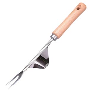 园艺工具不锈钢起草器木柄挖野菜小铲子手动起苗器户外锄草神器