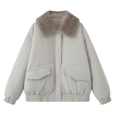 画风drawwind可拆卸羊毛领羽绒服