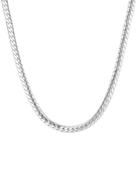 男士古巴项链镀白金不掉色锁骨链