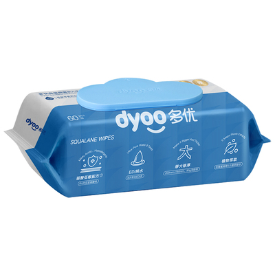 多优角鲨烷加大加厚手口湿巾60抽