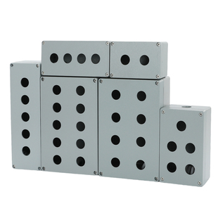 金属铸铝防水按钮开关控制盒开孔22mm急停开关按钮盒铝合金1234孔