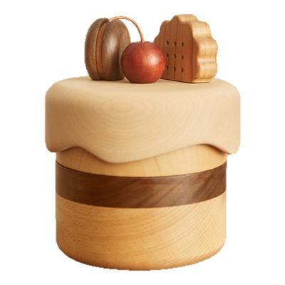 实木蛋糕首饰盒收纳盒轻奢高档木质盒子可爱女生新婚礼物生日礼物