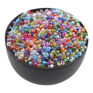 2mm小米珠散珠玻璃水晶珠子手工串珠珠绣手链流苏配饰diy编织材料